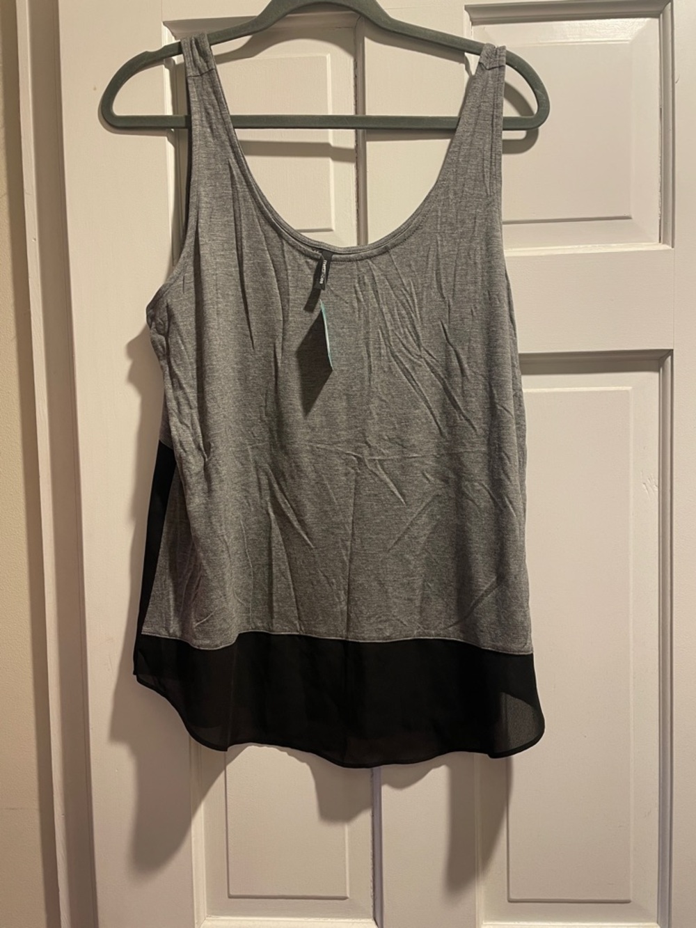 Maurices Gray Tank Top with Black Hem